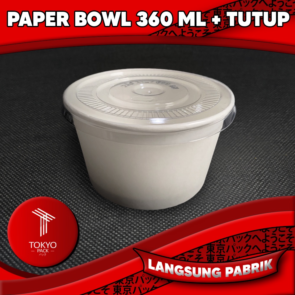 Jual Paper Bowl 360 ml / Mangkok Kertas / Rice Bowl Paper 360 ml