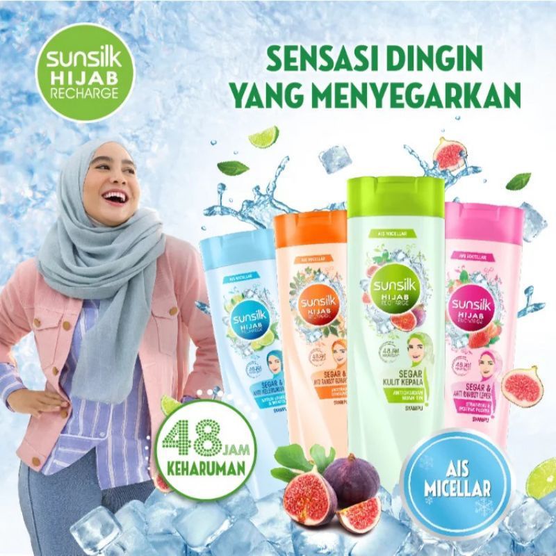 Jual Sunsilk Shampoo Hijab Refresh & Volume Black shine 170ml | Shopee ...