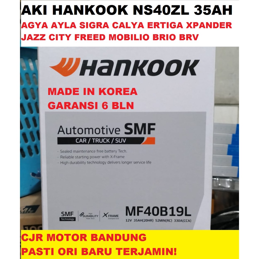 Jual HANKOOK Aki Kering SMF NS40ZL aki mobil AYLA AGYA XPANDER BRIO