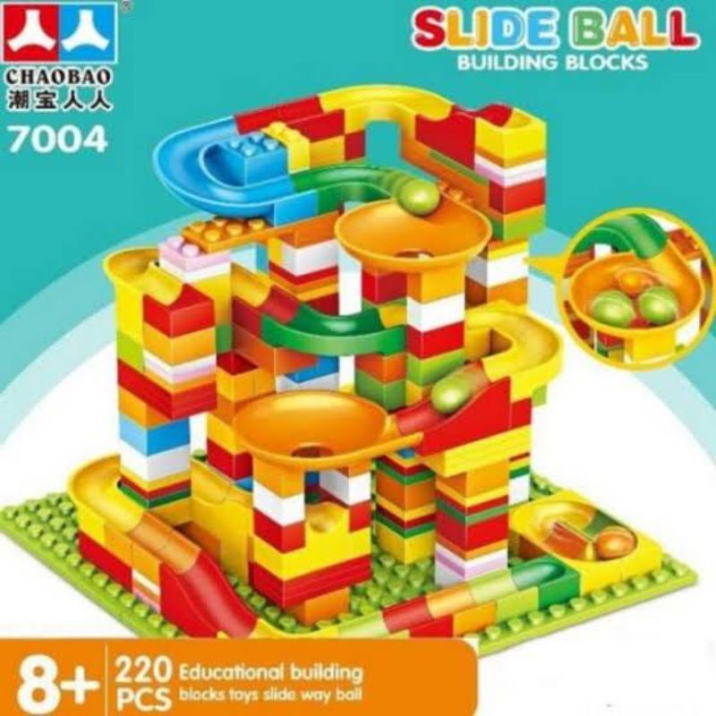 Jual MAINAN BALOK EDUKASI ANAK BLOCK CHAOBAO MARBLE RUN SLIDE BUILDING
