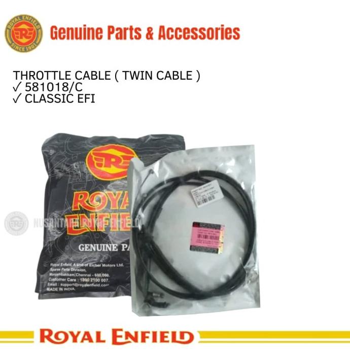 Jual ROYAL ENFIELD THROTTLE CABLE (TWIN) / KABEL GAS CLASSIC EFI