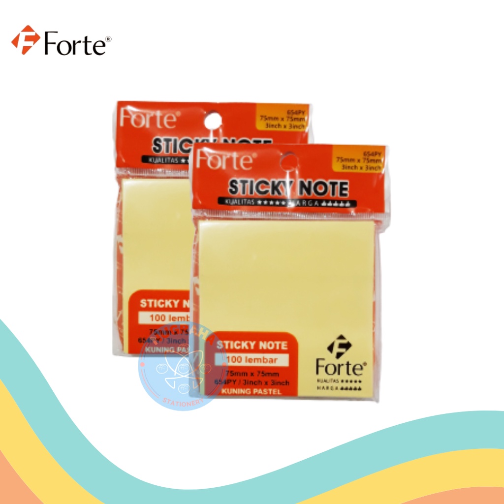 Jual STICK NOTE FORTE 654PY 75 X 75 YELLOW (1 PCS) | Shopee Indonesia