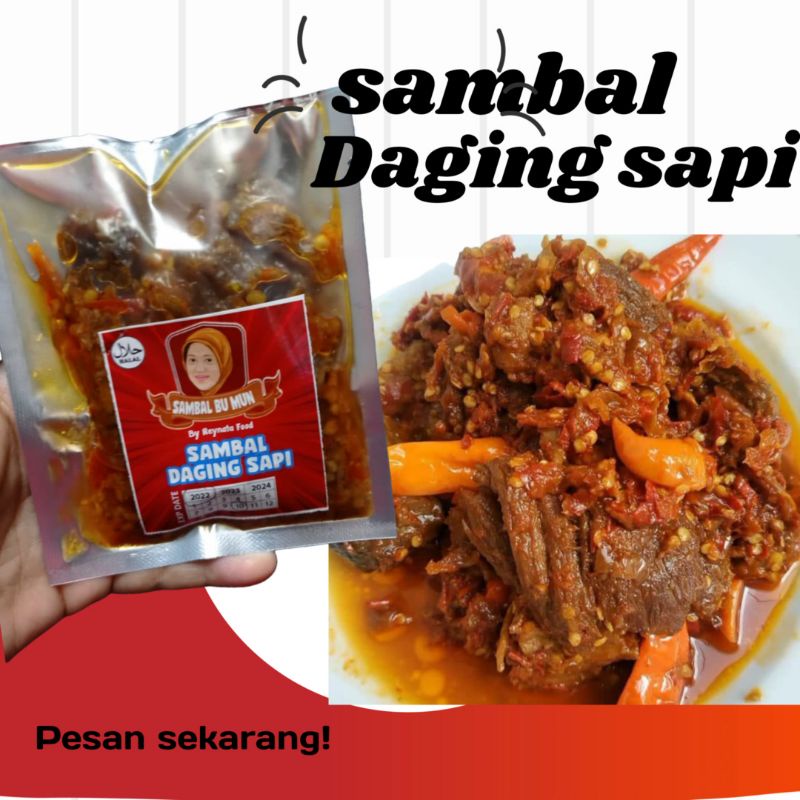 Jual sambal / oseng mercon daging sapi viral bu mun/50 gram&150 gram ...