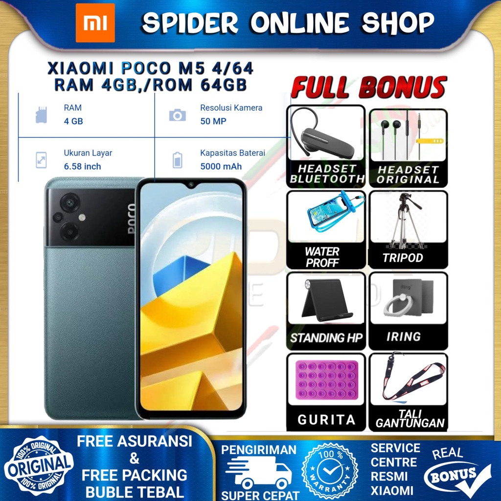 Jual POCO M5 4/64 & 4/128 RAM 4GB ROM 128GB GARANSI RESMI XIAOMI ...