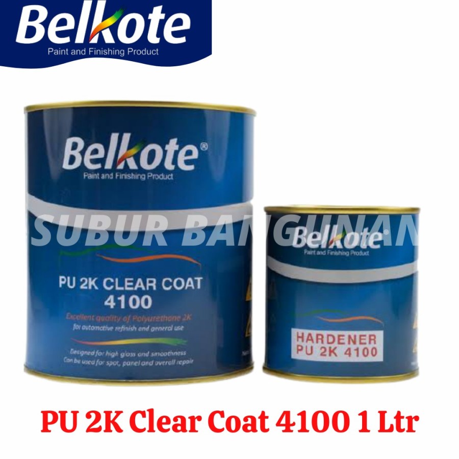 Jual Clear / Vernis Belkote PU 2K Clear Coat 4100 1 Liter / Pernis ...