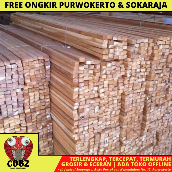 Jual 4 Cm X 6 Cm X 3 M Nm Kayu Kaso Usuk Plafon Sekat Per Batang