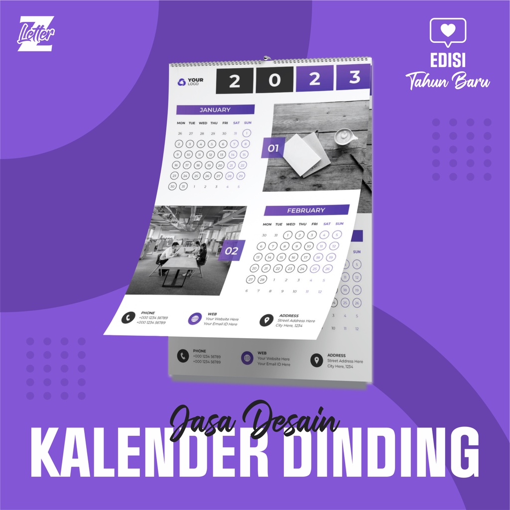 Jual Desain Kalender Dinding Bulanan Bisa Custom | Shopee Indonesia