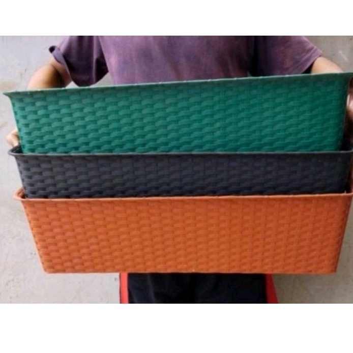 Jual pot motif anyam segi panjang cjg 60 cm | Shopee Indonesia