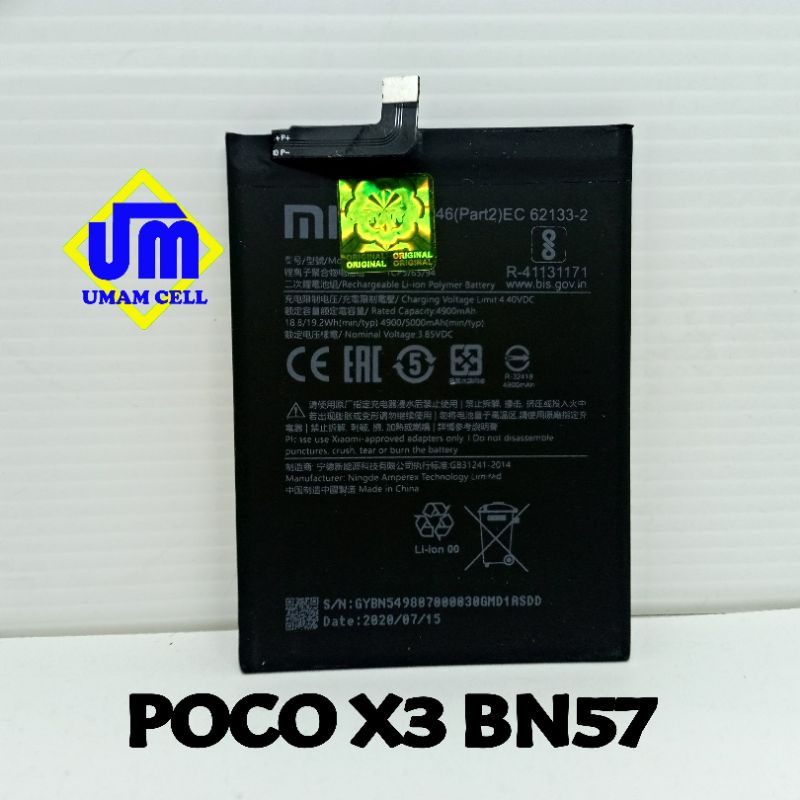 Jual BATERAI BATRE XIAOMI POCO X3 BN57 | Shopee Indonesia