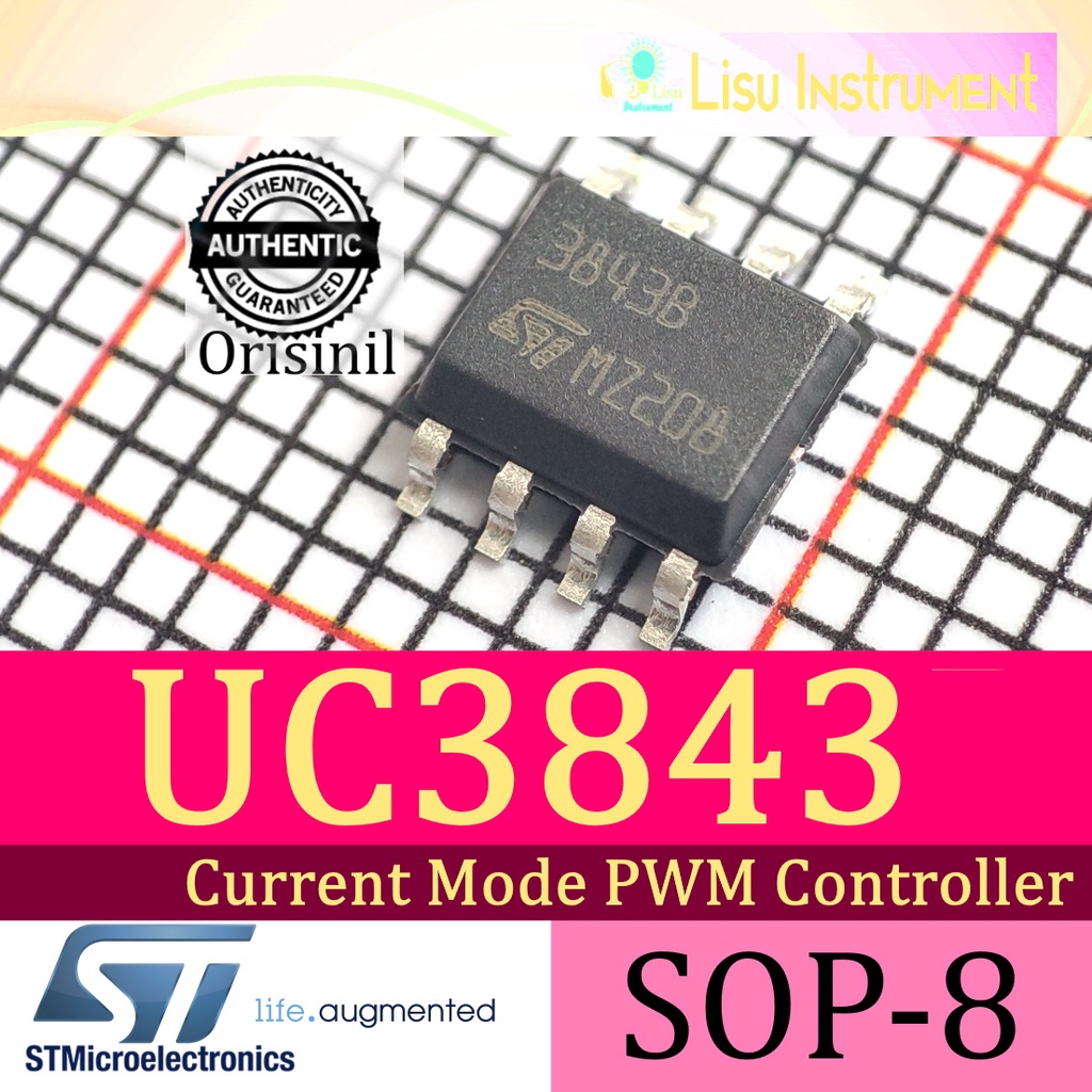 Jual UC3843B 3843B DC-DC Controller Regulator SO-8 STMicroelectronics ...