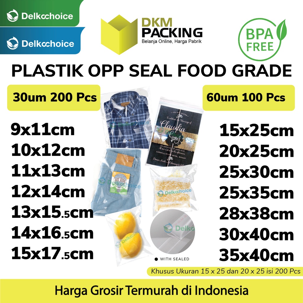 Jual Plastik Opp Seal Lem Kuat Delkochoice Packing Garment Kemasan Makanan Shopee Indonesia 0212