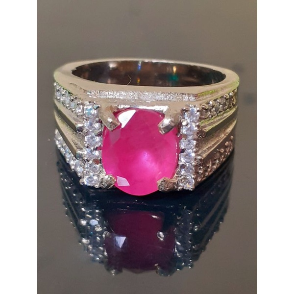 Jual natural [RUBY BURMA PINKISH RED HEAD A SERTIFIKAT] emban cincin ...