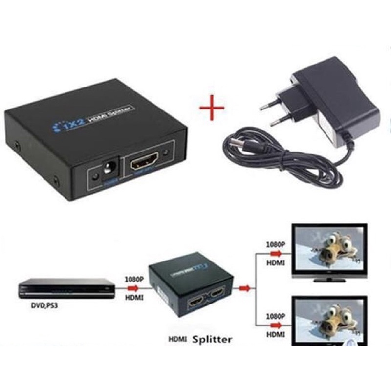 Jual HDMI Splitter 2 Port Hub Full Video 1X2 HD Spliter Split 1 In 2 ...