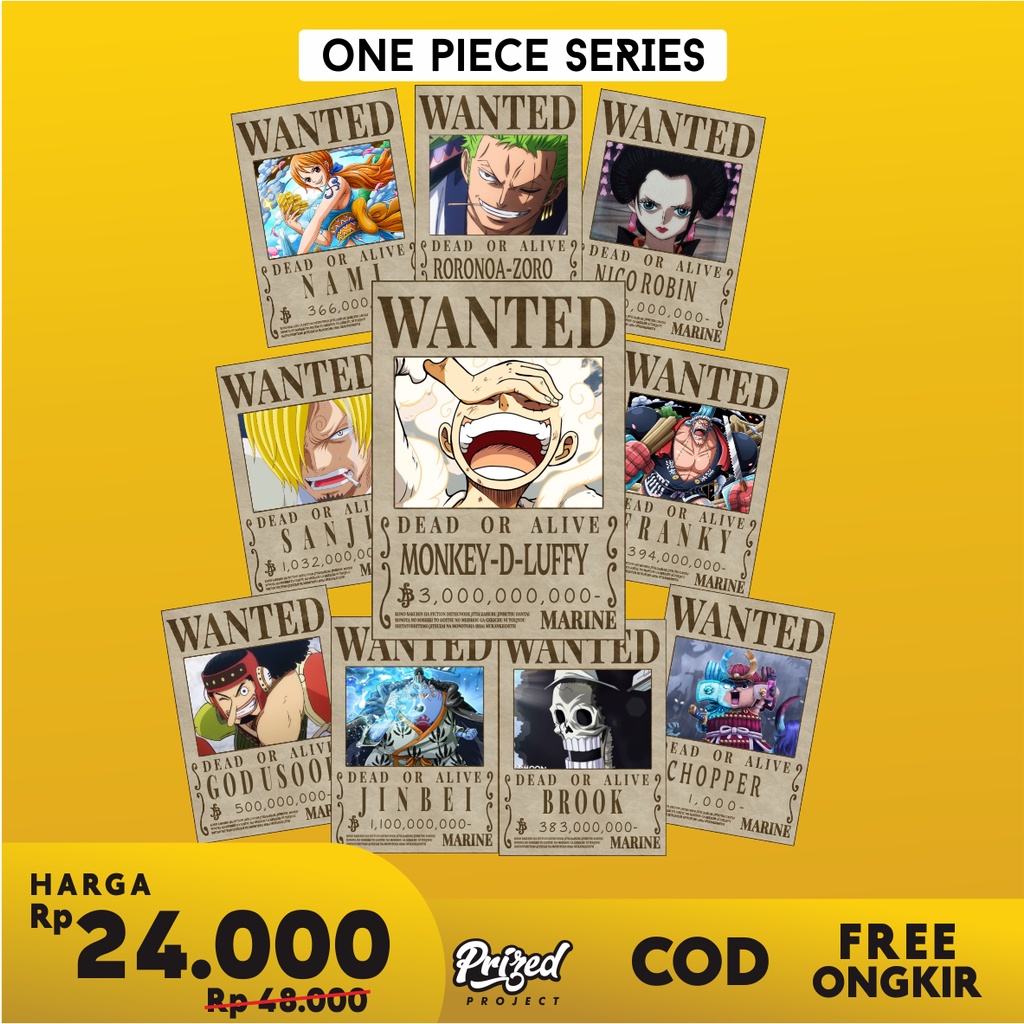 Jual Poster Bounty One Piece Mugiwara Crew Ukuran A Isi Pcs Shopee Indonesia
