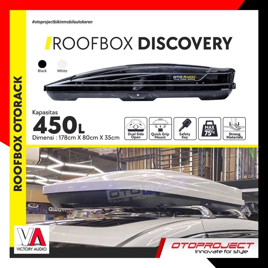 Jual Roof Box Mobil Otorack By Otoproject Discovery Black Glossy Volume