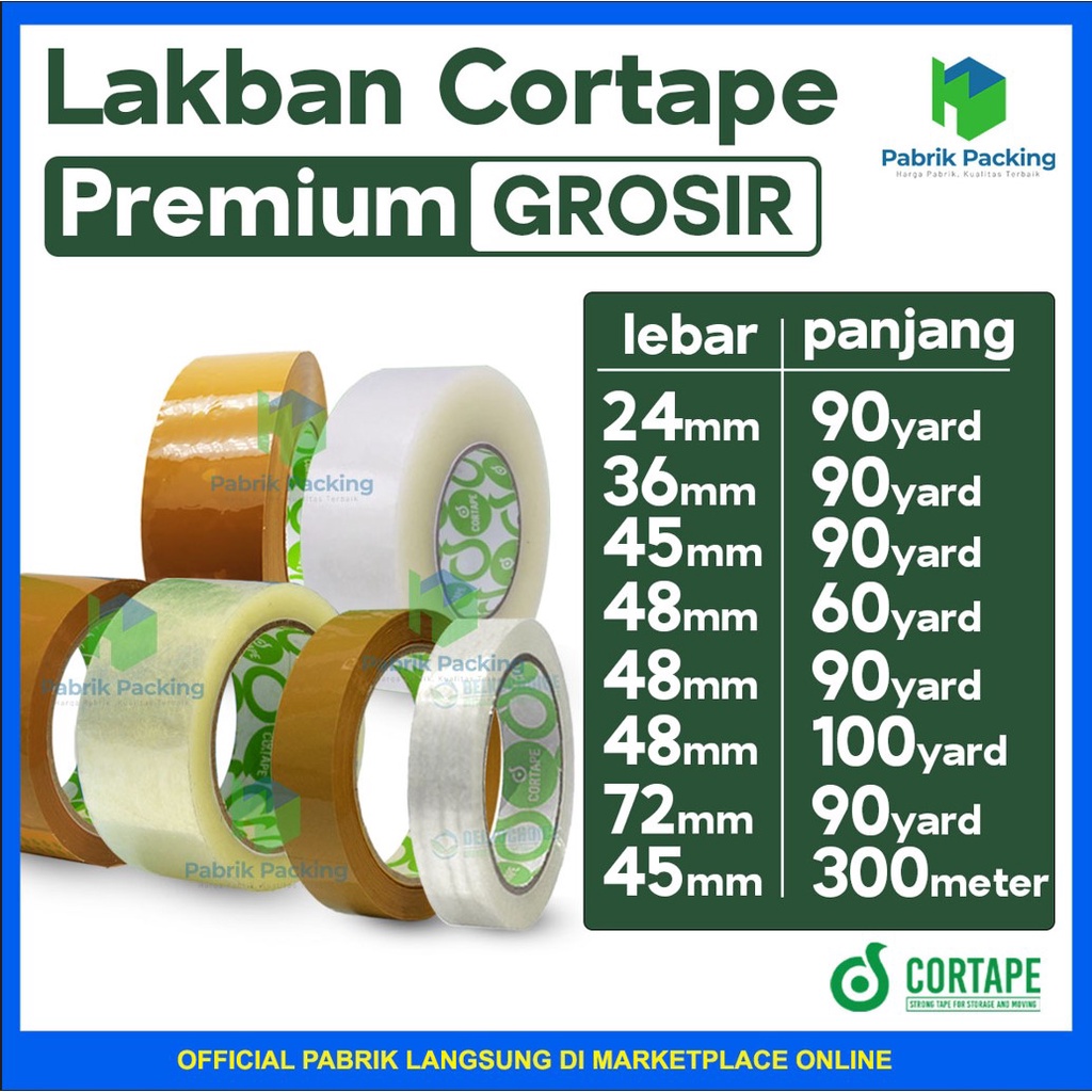 Jual LAKBAN PLAKBAN ISOLASI CORTAPE GROSIR TERMURAH HARGA EKONOMIS ...
