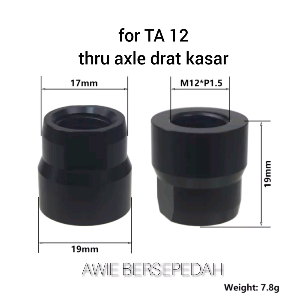 Jual Nut TA 12 baut mur drat kasar thread 1.5 thru axle M12x1.5 M12*1.5 ...