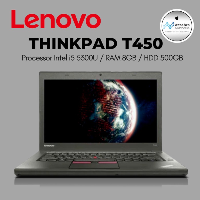 Jual LENOVO THINKPAD T450 / i5 5300U / RAM 8GB / HDD 500GB | Shopee ...