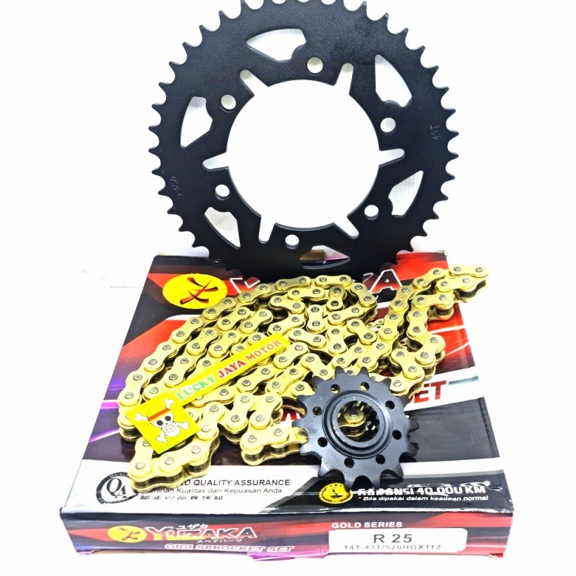 Jual Gearset Girset Chainkit Gear Gir Set Rantai R25 R 25 Old Lama Gold