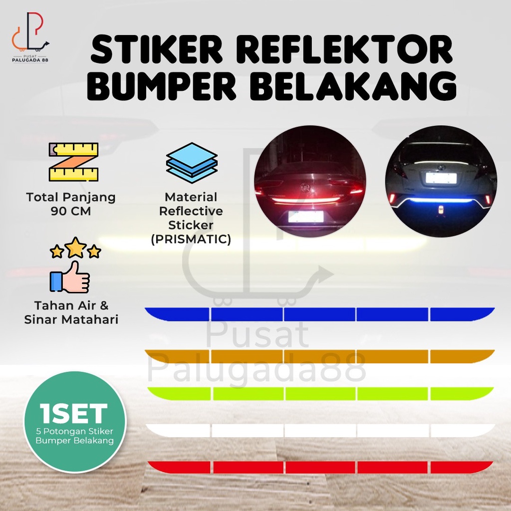 Jual Stiker Reflektor Bumper Belakang Mobil Sticker Reflective 3D Truk ...