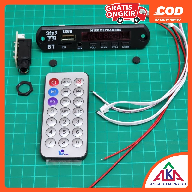 Jual BARU Modul Kit MP3 USB Bluetooth FM Radio bisa Karaoke VIRE ...