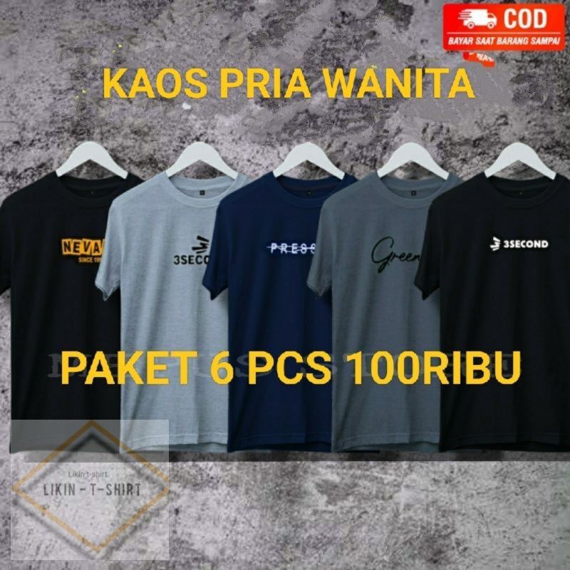 Jual KAOS PRIA WANITA Distro | PAKET HEMAT 6 PCS 100RB | Grosir Murah ...