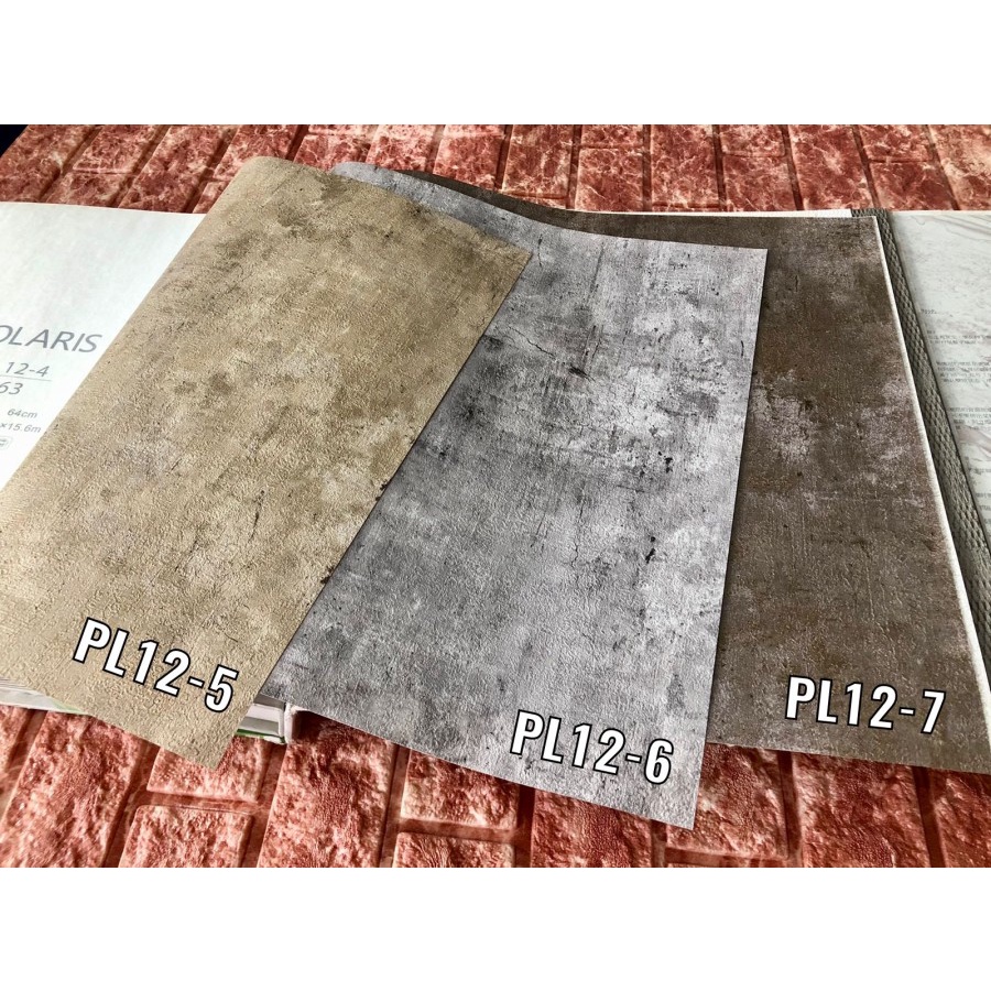 Jual Wallpaper Roll Besar Polos Motif Semen Acian Terbaru 15m2 POLARIS