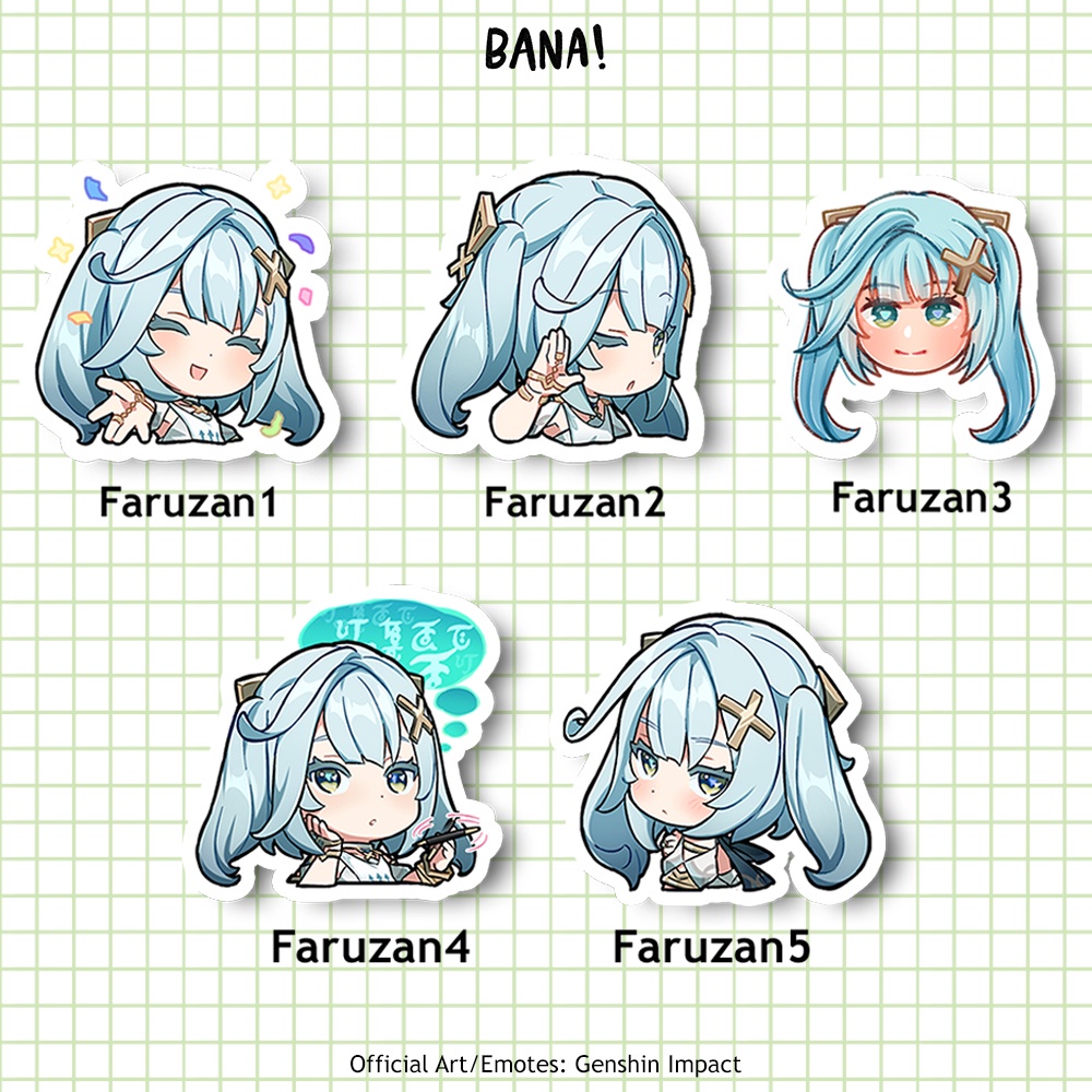 Jual Stiker FARUZAN Genshin Impact Sticker Vinyl Waterproof Bijian ...