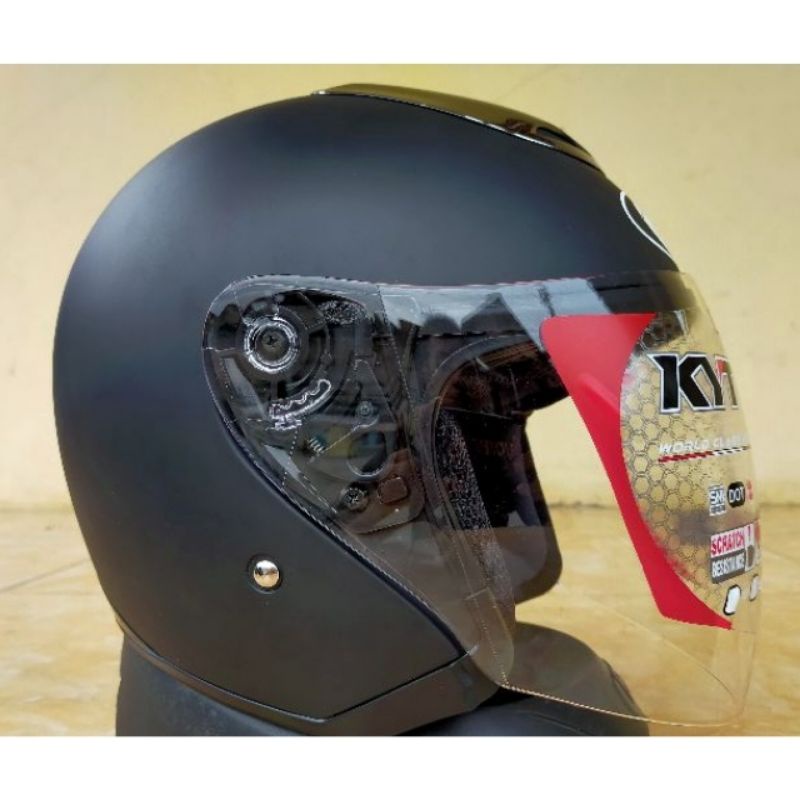 Jual COD HELM KYT JET SOLID/POLOS ORIGINAL/HELM DEWASA PRIA WANITA HALF