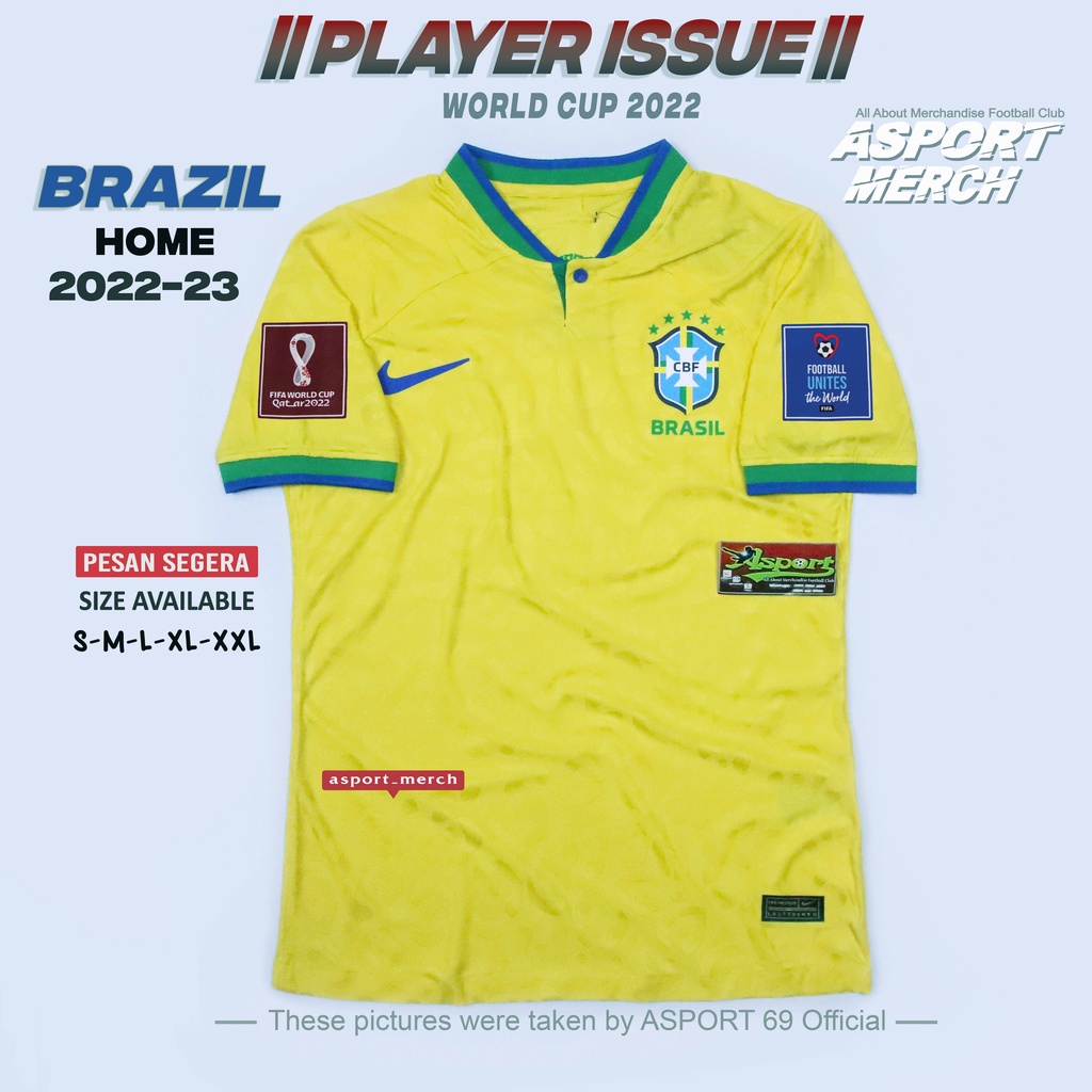 Jual BRAZIL PLAYER ISSUE JERSEY BOLA BRAZIL HOME WORLDCUP 2022 2023 ...