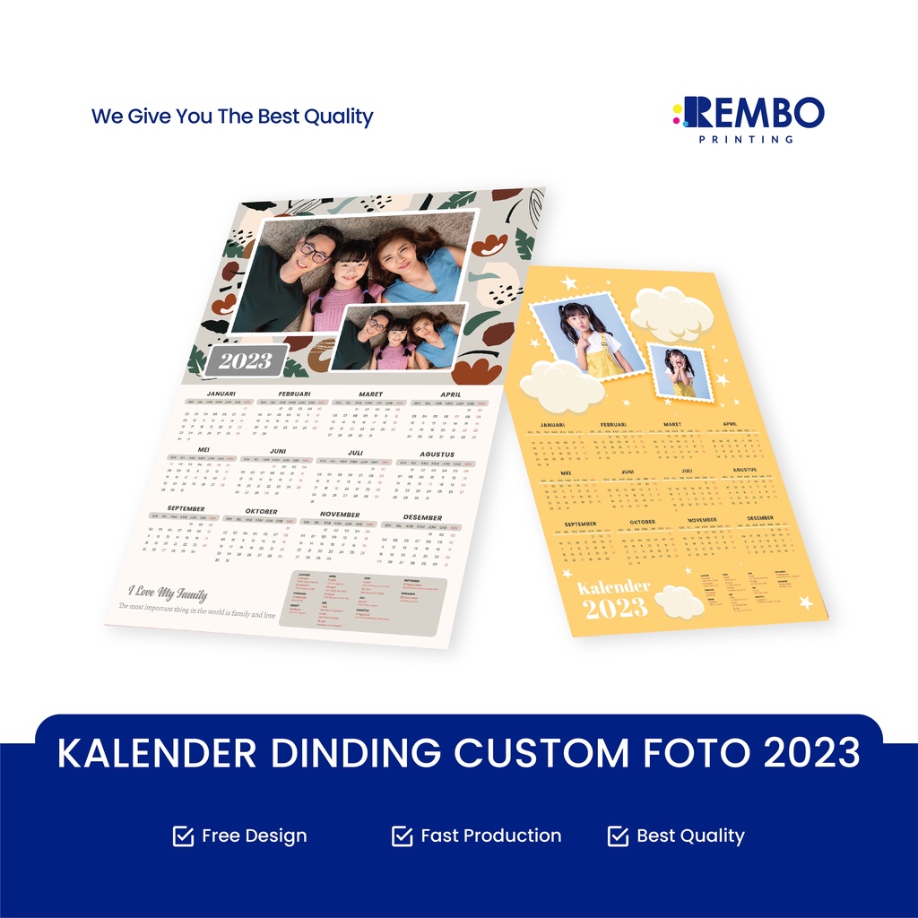 Jual Kalender Dinding Custom Foto 2023 / Cetak Kalender Dinding Foto ...