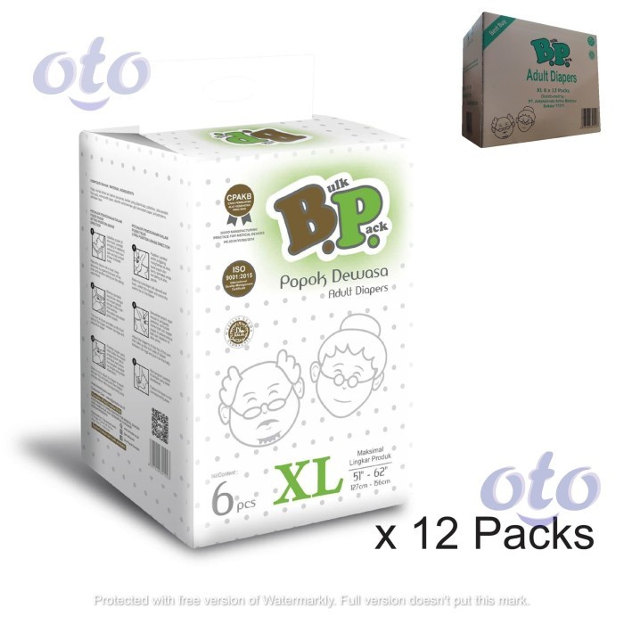 Jual BP Diaper Adult Popok Dewasa 1 Dus ukuran M8 L7 XL12 isi 12 pack Shopee Indonesia