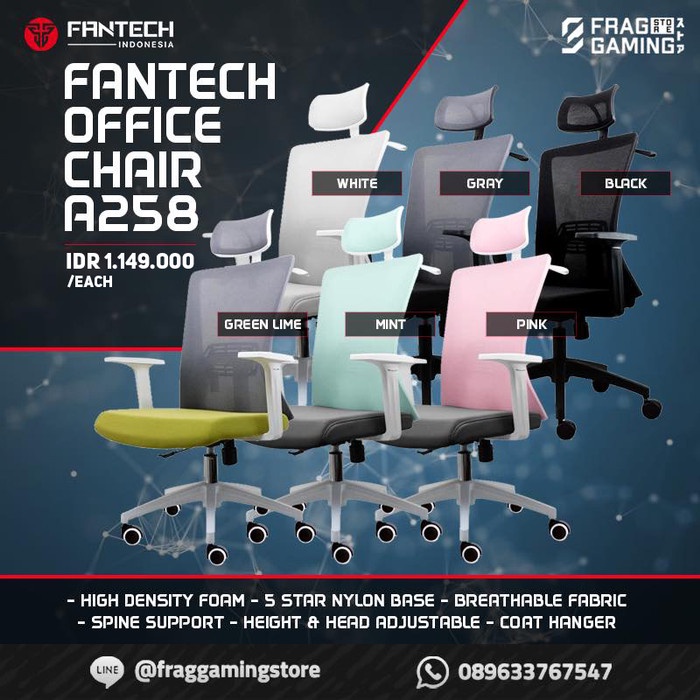 Jual Kursi Fantech Kursi Kerja Kantor Oca258 / Oc-A258 Premium Office Chair | Shopee Indonesia