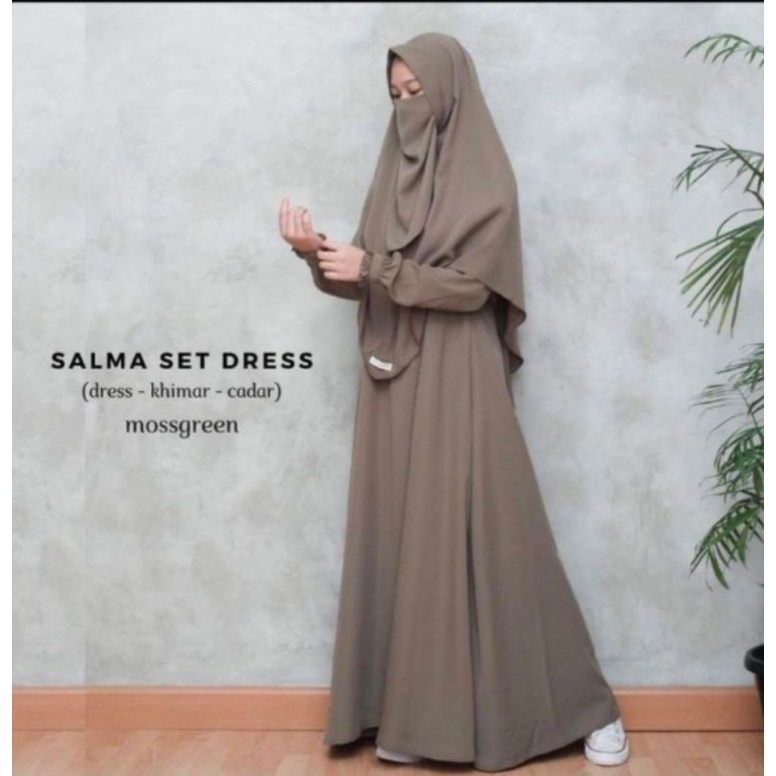 Jual Gamis Set Jilbab Salma Gamis Syari Polos Gamis Syari Set Jilbab