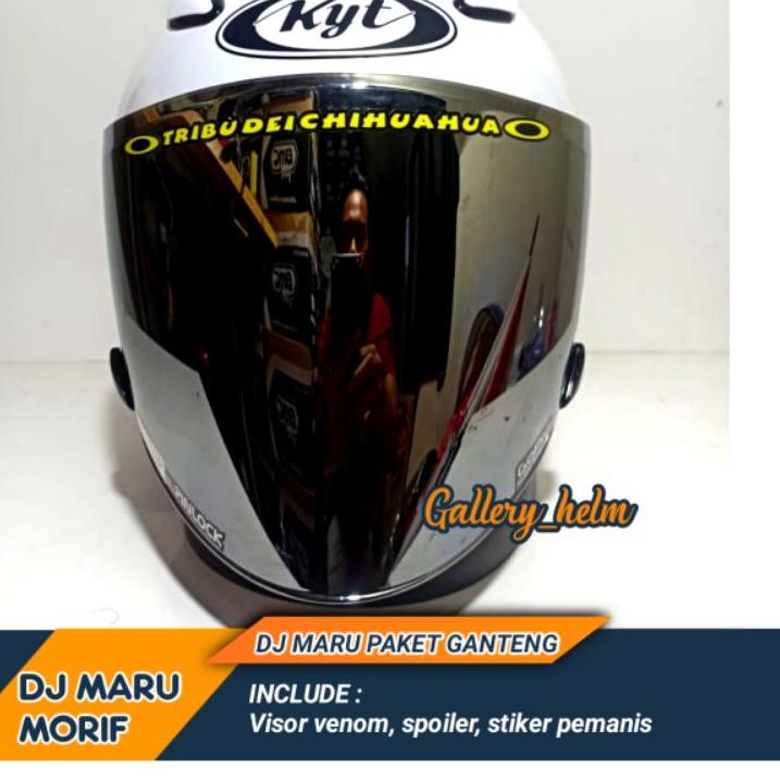 Jual Baru HELM KYT DJ MARU PUTIH POLOS PAKET GANTENG KYT DJ MARU
