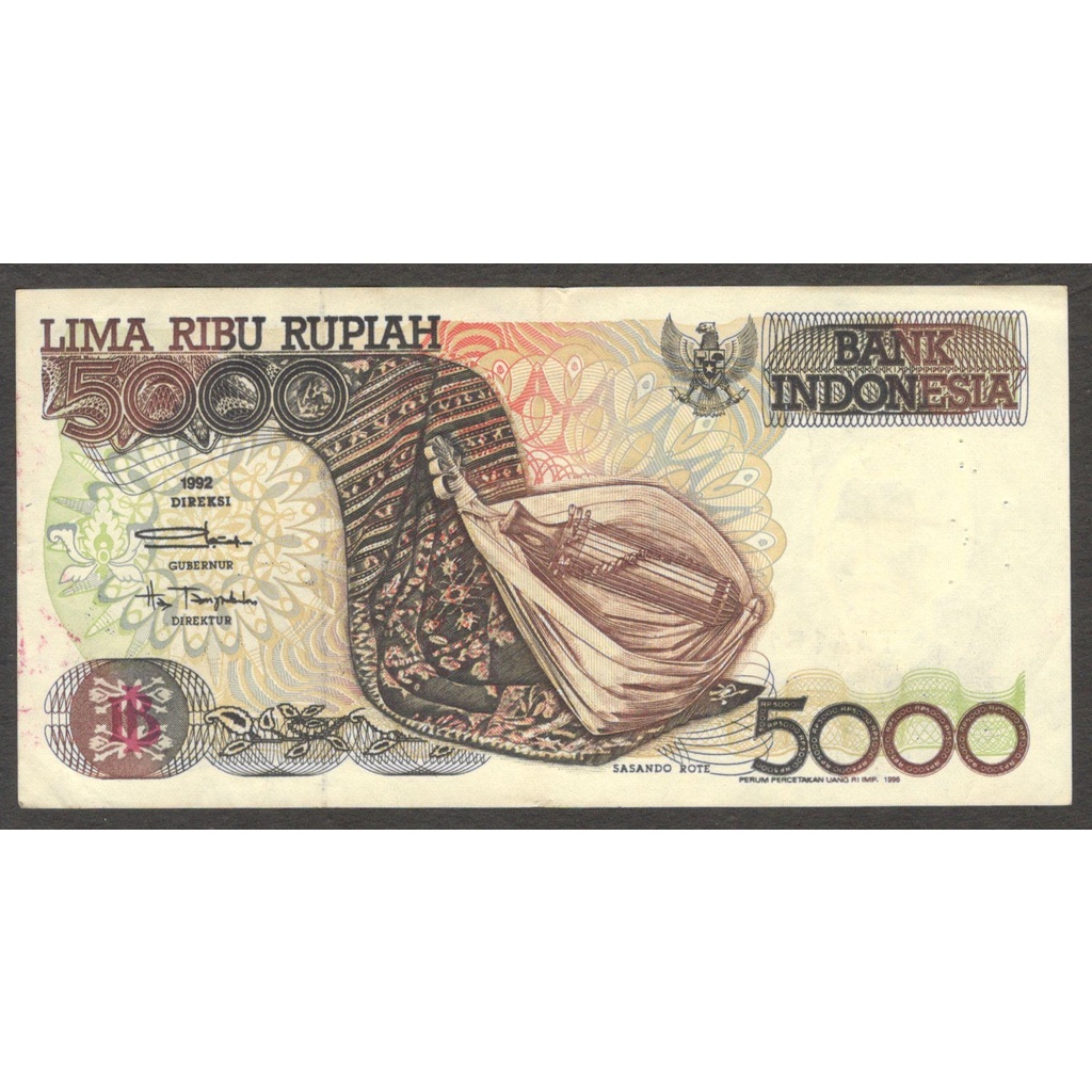 Jual Uang Kertas Indonesia 5000 5.000 Rupiah Sasando 1992 Bekas ...