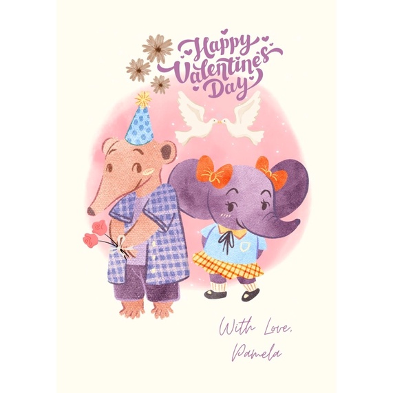 Kartu ucapan Valentine modern di toko ritel