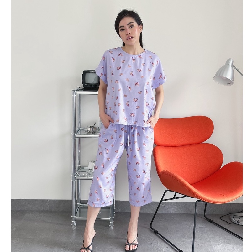 Jual CallieTamami - A 6475 Fox Purple Pajamas ( Penempatan Motif Random ...