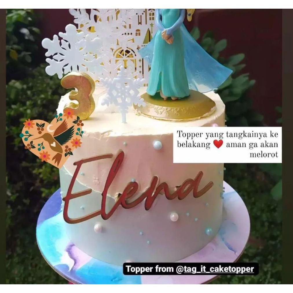 Jual Produk Custom Cake Topper Tusuk Depan Badan Kue Akrilik Mirror Kayu Hiasan Kue Nama