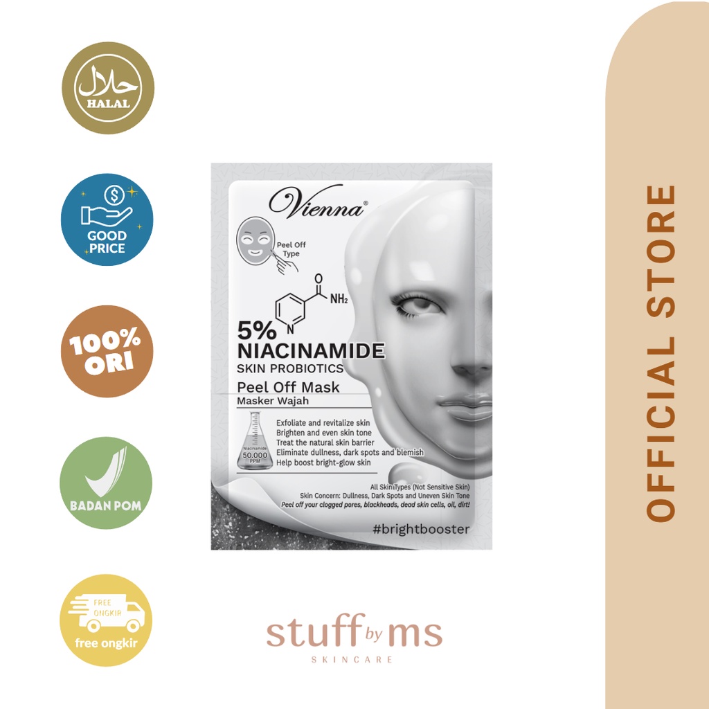 Jual VIENNA SKIN PROBIOTICS PEEL OFF MASK NIACINAMIDE - 15ML SACHET ...