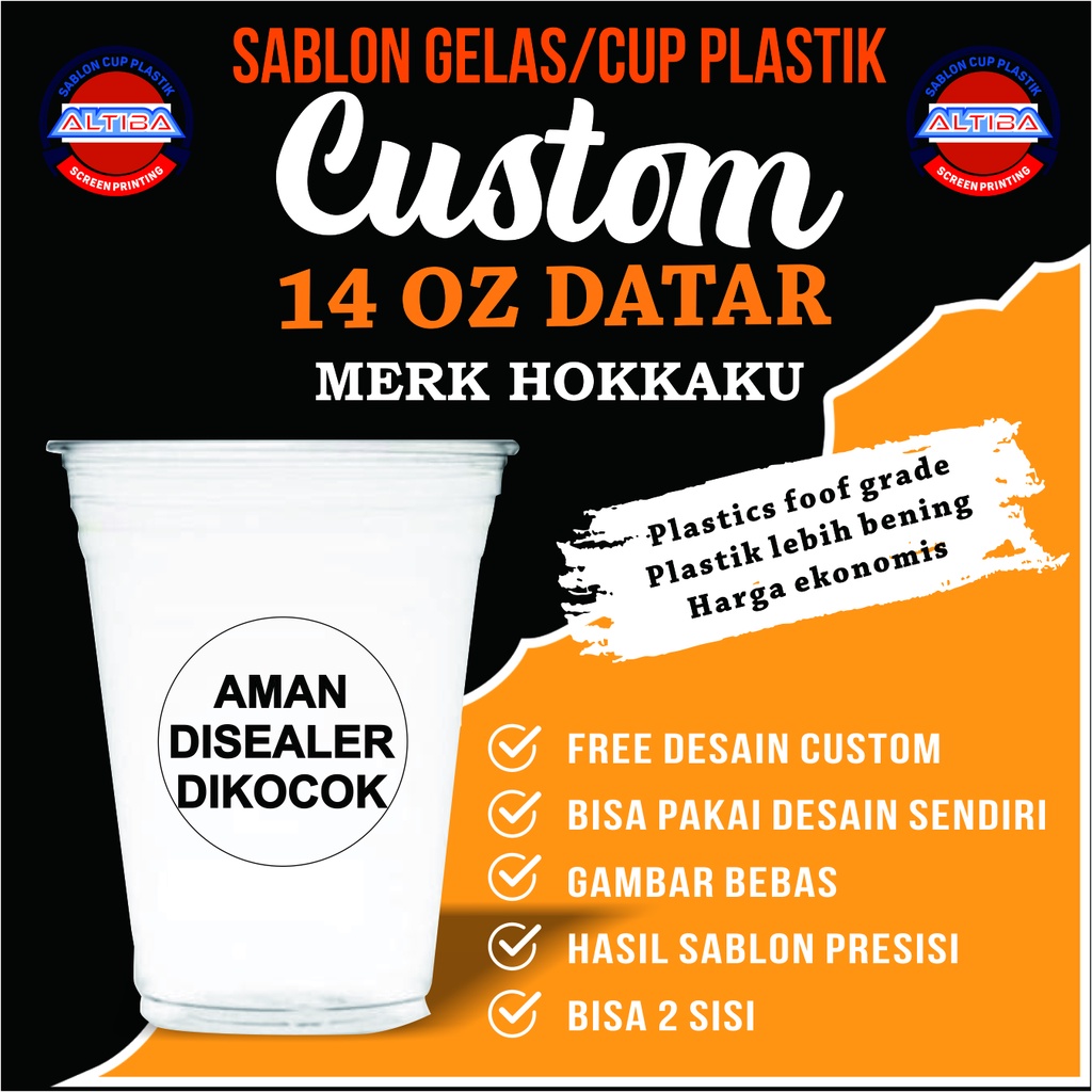 Jual Sablon Cup 14 Oz Datar Merk Hokkaku Murah Shopee Indonesia 3399