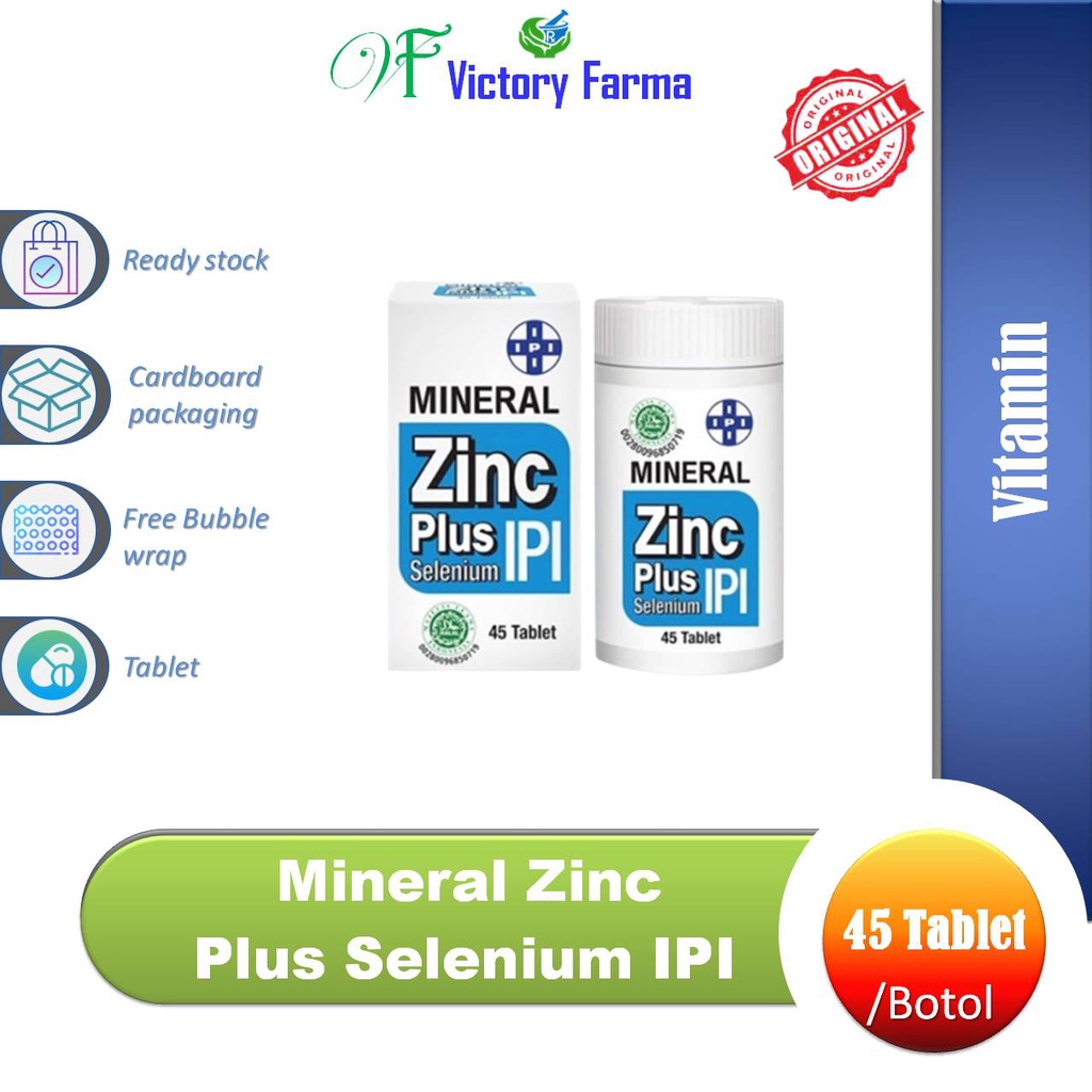 Jual Mineral Zink Plus Selenium IPI Botol 45 tablet/ vitamin daya tahan tubuh Shopee Indonesia