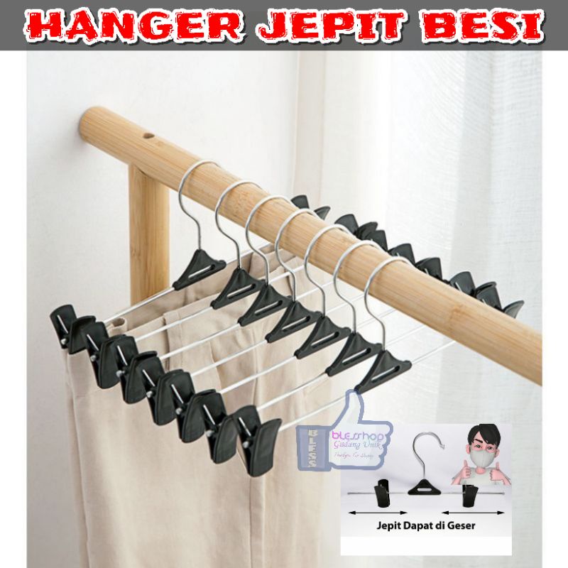 Jual Hanger Celana Jepit Geser Hanger Besi Hanger Display Toko Shopee