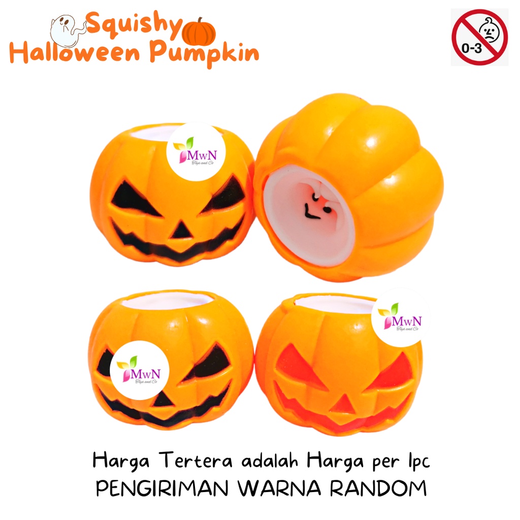 Jual MWN Mainan Squishy Labu ada Hantu / Squishy Pumpkin Anti stress ...