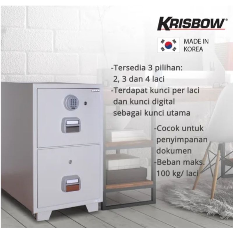 Jual KRISBOW Brankas Tahan Api 3 Tingkat/Fire Resistant Filling Cabinet ...
