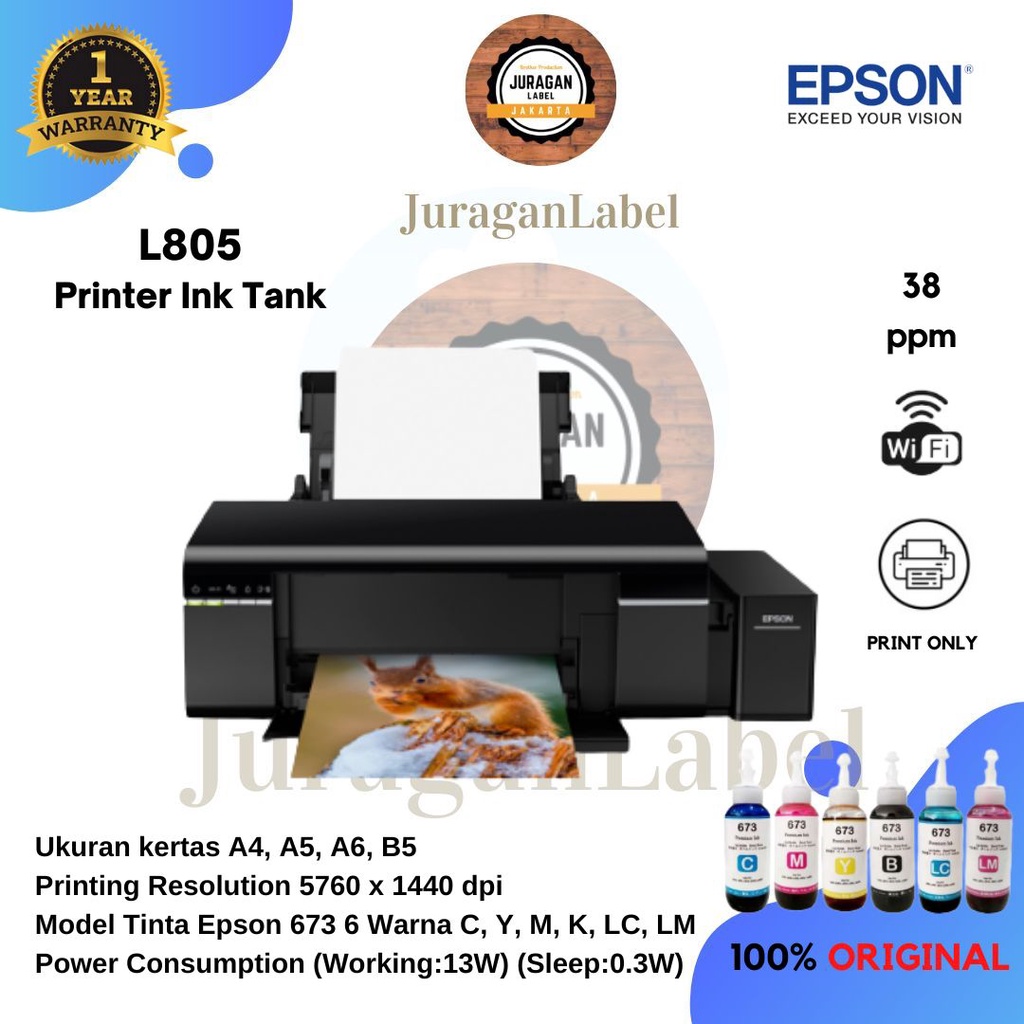 Jual Printer Epson L805 Ink Tank Wifi Garansi Resmi Shopee Indonesia 9448