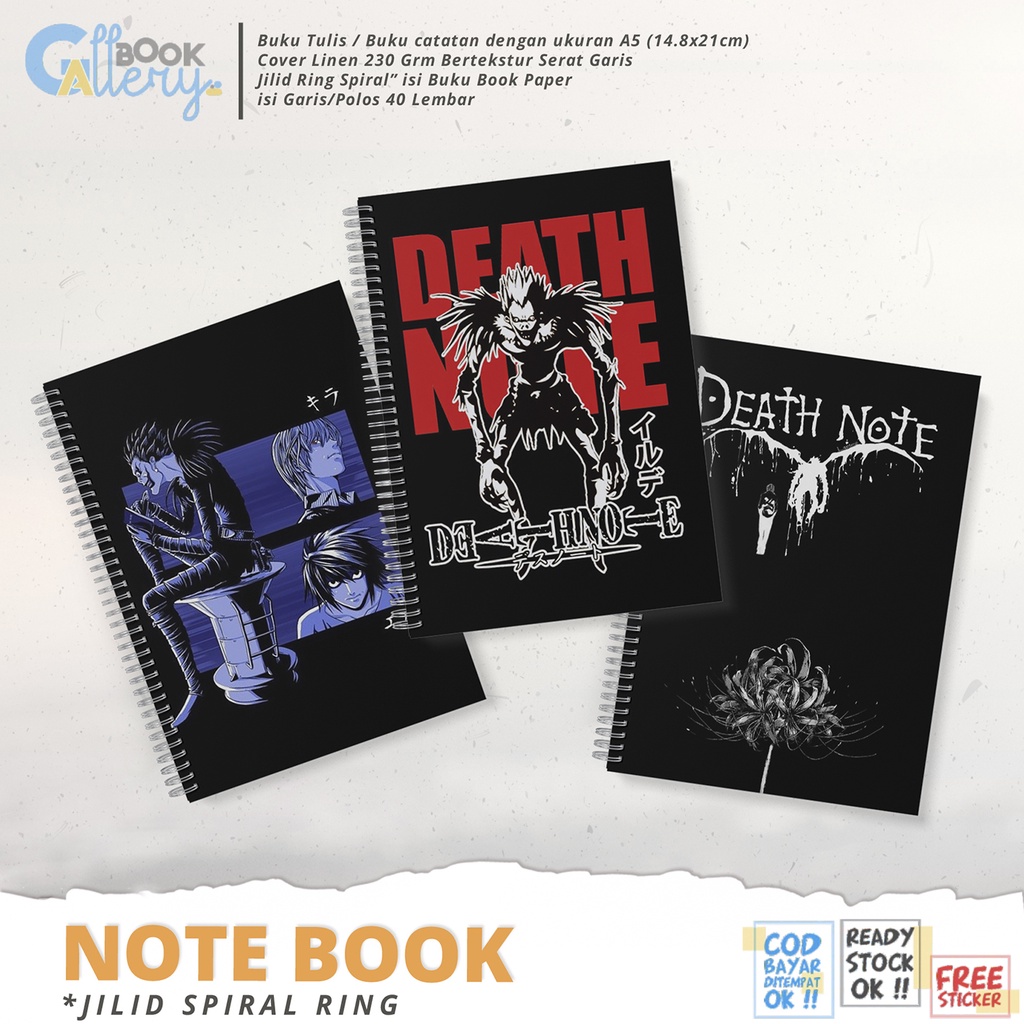 Jual Sp Buku Tulis Buku Catatan Note Book Anime Death Note Jilid