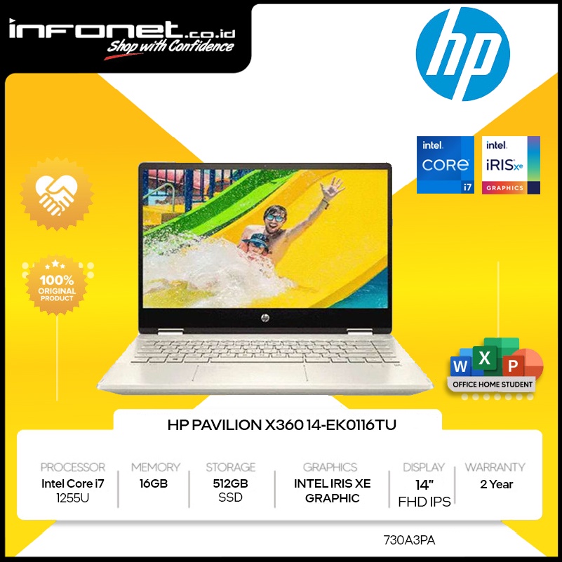 Jual HP PAVILION X360 14-EK0116TU I7-1255U 16GB 512GB 14 FHD IPS W11 ...