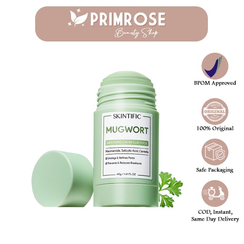 Jual SKINTIFIC Mugwort Acne Clay Stick 40g - Masker Stik Menenangkan ...