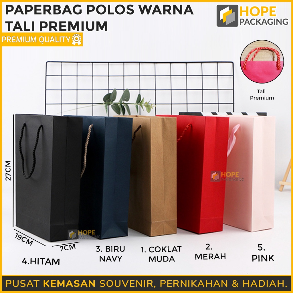 Jual Paper Bag Polos Warna Packaging Hadiah Souvenir Kado/ Kantong Tas ...